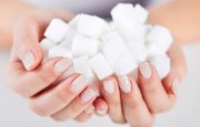Handfuls of sugar cubes