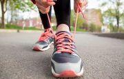 Person tying shoelaces
