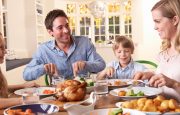 A family is eating together